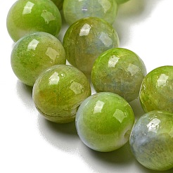 Teñidos naturales blancas abalorios de jade hebras&nbsp;G-F764-03A