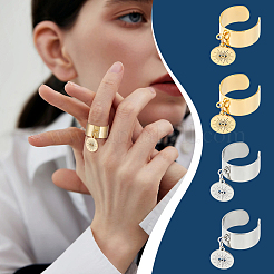 DIY-Set zur Herstellung offener Manschettenringe mit Anhänger mit bösem Blick&nbsp;DIY-UN0050-34
