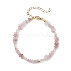 Браслеты из натурального розового кварца с бусинами для женщин&nbsp;BJEW-JB11742-11