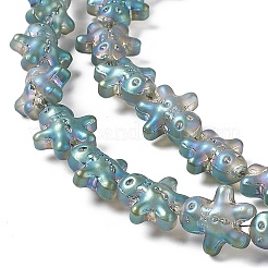 Perles de verre galvanoplastiques plaquées arc-en-ciel&nbsp;GLAA-P005-FR04