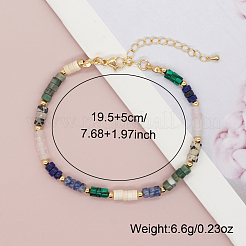 Heishi-Perlenarmbänder aus natürlichen und synthetischen Steinen mit Endketten aus Edelstahl 304 für Damen&nbsp;YZ9262