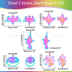 30 шт. 5 стиля 201 нержавеющая сталь штампованные пустые бирки подвески&nbsp;STAS-DC0008-10