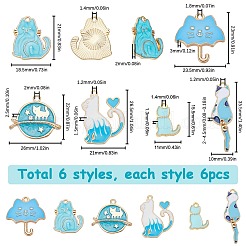 36шт 6 стиля подвески из сплава с эмалью&nbsp;ENAM-SC0004-57