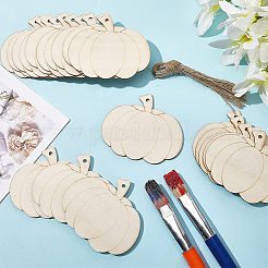 24 шт. подвески из необработанного дерева и пеньковая веревка&nbsp;FIND-WH20020-26C