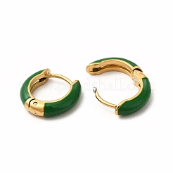 Boucles d'oreilles créoles en émail&nbsp;EJEW-G344-02G-04