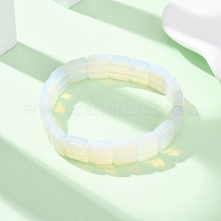 Braccialetti elastici con perline sfaccettate in opalite per donna&nbsp;BJEW-K251-08L