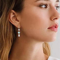 32 шт. 2 цвета латунные крючки для серег&nbsp;KK-SC0006-56