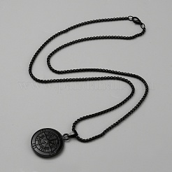 Collana con ciondolo bussola in acciaio inossidabile 304&nbsp;NJEW-WH0016-43EB