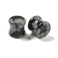 Bouchons d'oreille en obsidienne flocon de neige synthétique&nbsp;EJEW-P293-02E