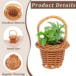 Mini panier en plastique imitation rotin&nbsp;AJEW-WH20027-326A