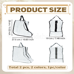 2 шт. 2-цветные полупрозрачные водонепроницаемые сумки для хранения обуви из ПВХ на молнии&nbsp;ABAG-LP0001-98