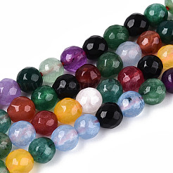 Chapelets de perles en jade blanc naturel teinté&nbsp;G-T139-6mm-60-02
