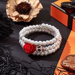 Braccialetti avvolgenti in resina e turchese sintetico&nbsp;BJEW-JB10758