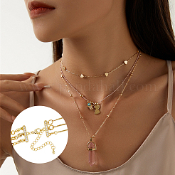 4 комплект латунных удлинителей цепей с микро-паве из кубического циркония&nbsp;KK-HY0003-15