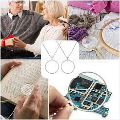 2 шт. плоские круглые подвески с 5-кратным увеличительным стеклом&nbsp;NJEW-SP0001-03P