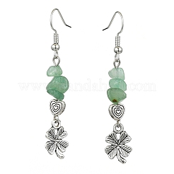 Набор женских серег с подвесками из натуральной крошки смешанного камня&nbsp;EJEW-JE06249