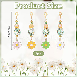 4 pendentif décoratif en verre&nbsp;HJEW-DR00311