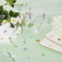 56шт 7 цвета окрашенные распылением бусины из сплава&nbsp;FIND-SC0015-36