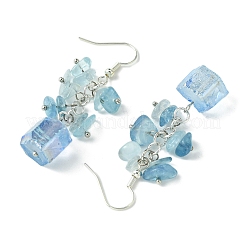 Женские серьги с кусочками натурального розового кварца и висячие серьги из натурального кварца&nbsp;EJEW-TA00560-02