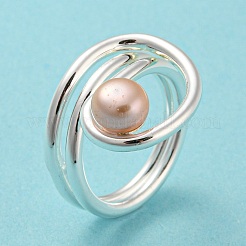 Anillo de dedo con envoltura de alambre de latón&nbsp;RJEW-Q804-03S