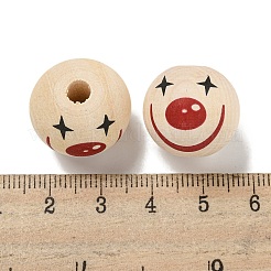 Perles européennes en bois imprimées&nbsp;WOOD-G022-06A