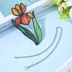 Райская птица цветок окрашенный акриловый кулон украшение&nbsp;HJEW-WH20003-24B