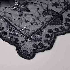 Съемная шаль из полиэстера с пайетками&nbsp;AJEW-WH20072-20B-03