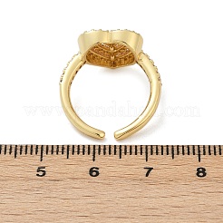 Anillos de puño de circonita cúbica micro pavé de latón para mujer&nbsp;RJEW-F182-05G