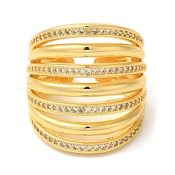 Открытые манжеты из латуни с микропаве кубический цирконий&nbsp;RJEW-U008-08G