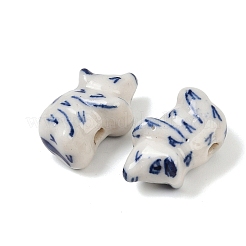 Blau-weiße Porzellanperlen mit Tiermotiven&nbsp;PORC-Z007-05F