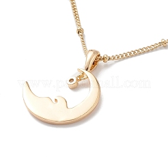 Прозрачные ожерелья с лунным кулоном из кубического циркония&nbsp;NJEW-I123-01