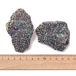 Galvanisierte natürliche Druzy-Quarzkristall-Cluster-Ornamente&nbsp;RABO-PW0001-179B