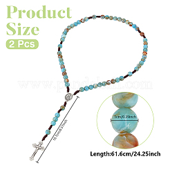 2 collier de chapelet en perles rondes en acrylique de 10 mm&nbsp;NJEW-UN0001-93