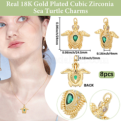 8шт латунные подвески с микропаве и кубическим цирконием&nbsp;KK-BBC0018-75