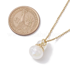 Ожерелья с подвесками из нержавеющей стали 304 и акриловой имитации ракушек&nbsp;NJEW-JN04706