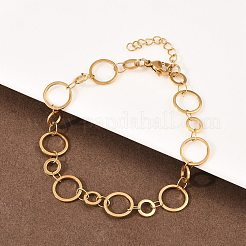 Браслеты-цепочки из нержавеющей стали 304 для женщин&nbsp;BJEW-P373-03C-G