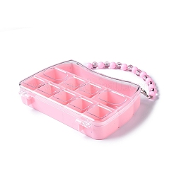 Contenants de perles en plastique polystyrène en forme de sac à main avec 10 compartiments&nbsp;CON-K001-005