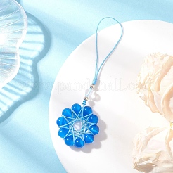 Décorations suspendues en forme de fleur œil de chat&nbsp;HJEW-TA00419-03