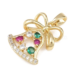 Рождественские латунные подвески с микропаве из фианита&nbsp;LS-KK-K413-02G