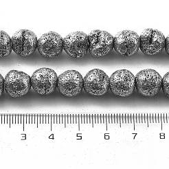 Fili di perle di roccia lavica naturale elettrodeposta&nbsp;G-A251-D01-01F