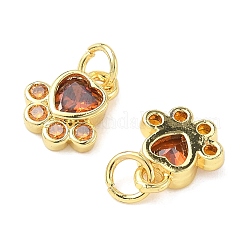 Подвески с отпечатками лап из латуни и кубических цирконий&nbsp;KK-I355-17G