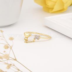 1 шт. латунные кольца с микропаве из кубического циркония&nbsp;RJEW-LP0003-63