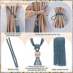 Abrazaderas para cortinas trenzadas con hilo de poliéster&nbsp;DIY-WH0060-66A