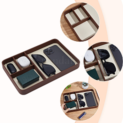 4 Schmuckaufbewahrungstablett aus Leder mit Gittern für Ohrringe&nbsp;AJEW-WH0816-545B