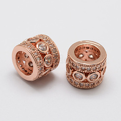 Perline zirconi micro pave  in ottone&nbsp;ZIRC-F038-14-FF
