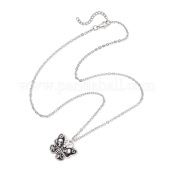 Подвеска в виде черепа и бабочки из сплава эмали на Хэллоуин&nbsp;NJEW-JN05446