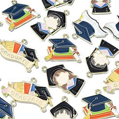 20 шт. 5 стиля выпускной сезон позолоченные подвески из эмали из сплава&nbsp;ENAM-CJ0006-14