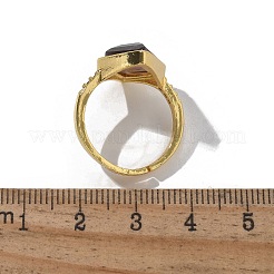 Кольца с натуральным аметистом в форме ромба&nbsp;RJEW-B113-01G-08