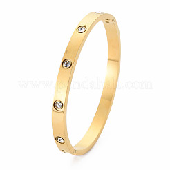 Ионное покрытие(ip) кристалл горный хрусталь браслет BJEW-N017-006LG