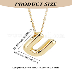 1 chaîne en laiton avec pendentifs en alliage de lettres&nbsp;NJEW-LP0001-41U-G